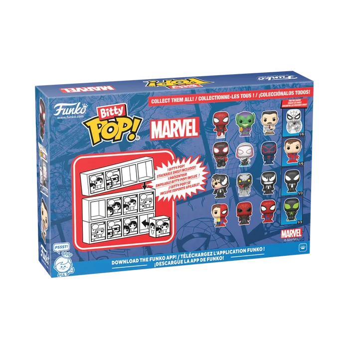SPIDER-MAN - Bitty Pop 4 Pack 2.5cm - Parker Split
