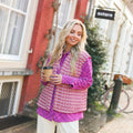 Spring gilet print paars