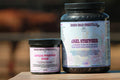 The Angel Stretcher & Angel Muffin Mud Bundle by Rodeo Road Essentials displayed together, highlighting premium natural products for optimal horse recovery and alleviation of fatigue.
